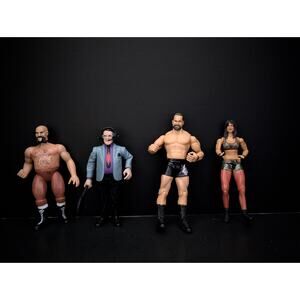 WWE WWF Figure Lot Jim Cornette w Racket Ox Baker Victoria Mike Knox Jakks Vtg